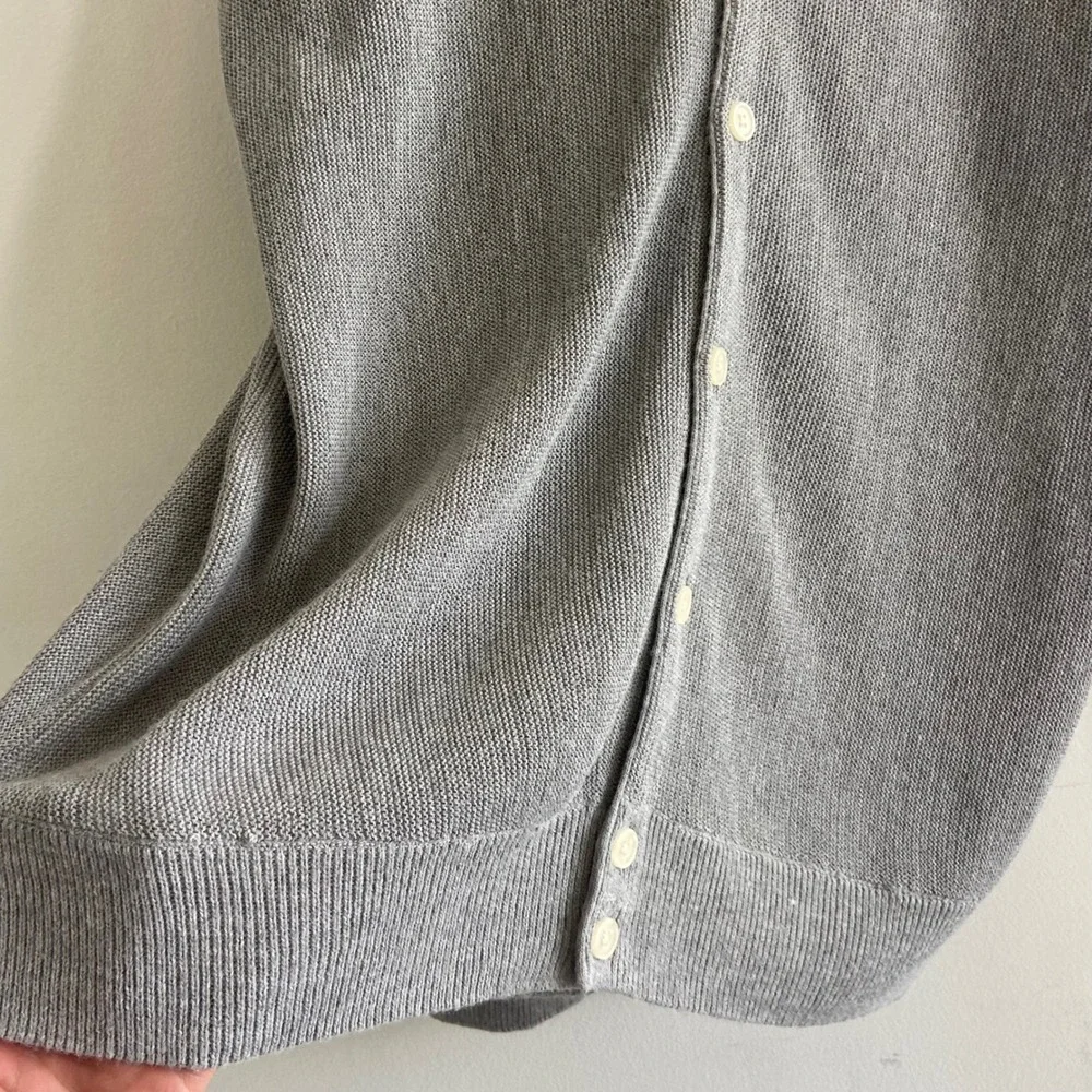 Dockers Golf Mens‎ XL Gray V-Neck Button Front Knit Cardigan Sweater Long Sleeve
